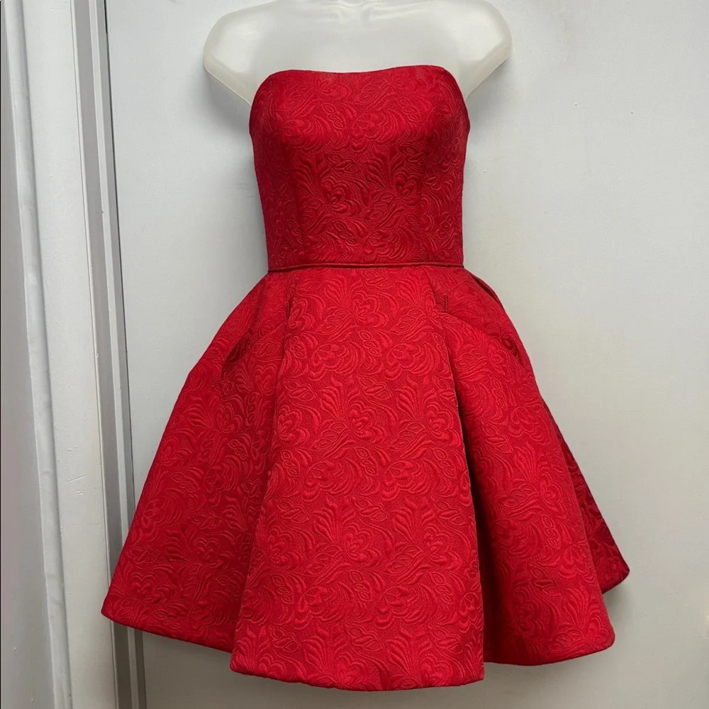 SOLD IN STORE ✨ Renaissance Collection Strapless Red Jacquard - Picture 1 of 14